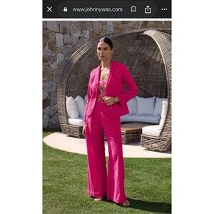 Johnny Was Jade XL love potion pink Joanna blazer and Kolbie wide leg pants set